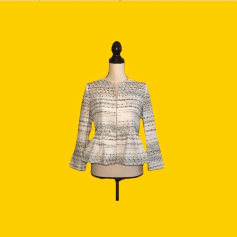 Zara Basic Structured Multicolor Peplum Blazer - image 1